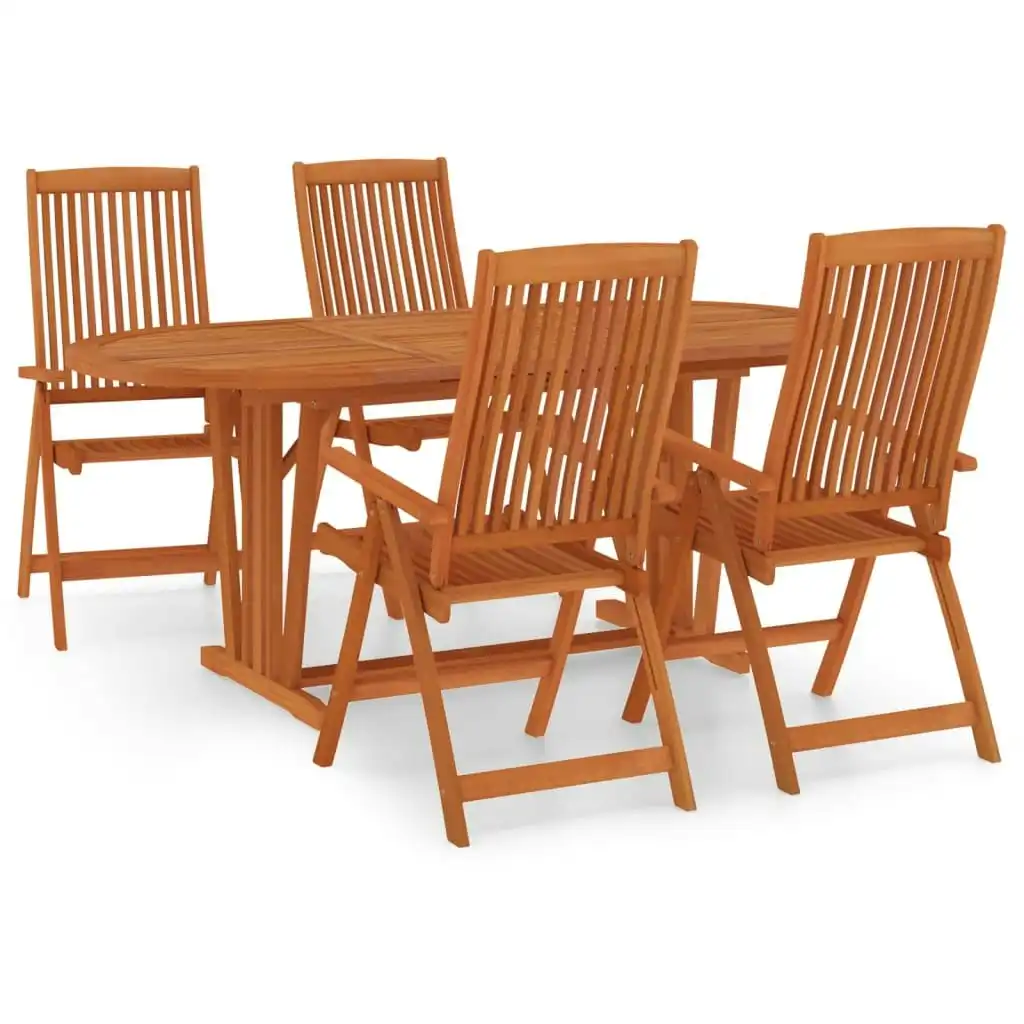 5 Piece Garden Dining Set Solid Wood Eucalyptus 3087341