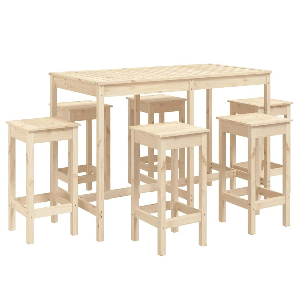 7 Piece Garden Bar Set Solid Wood Pine 3154755