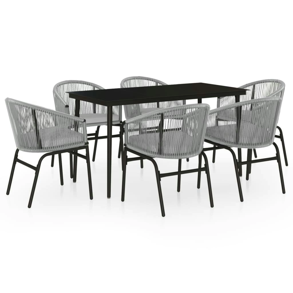 7 Piece Garden Dining Set Grey 3099254