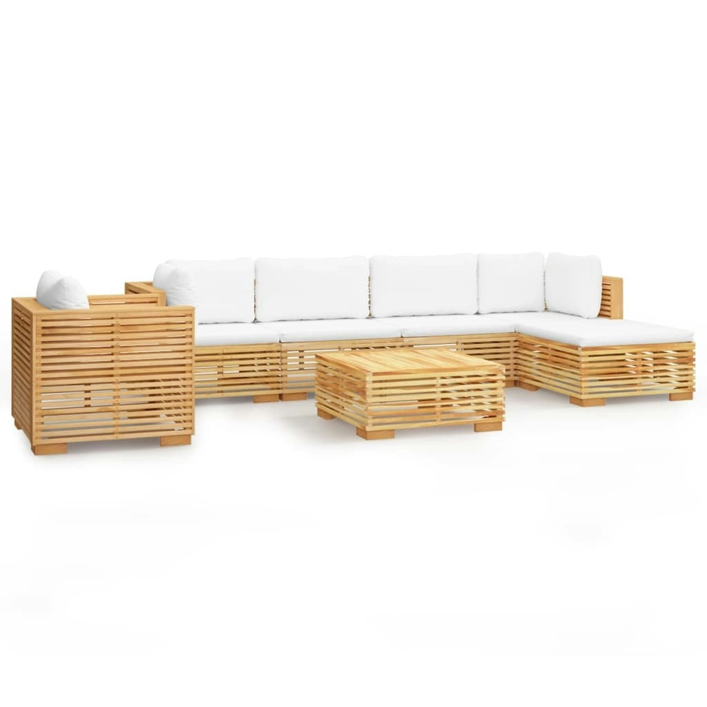 7 Piece Garden Lounge Set with Cushions Solid Wood Teak 3100861