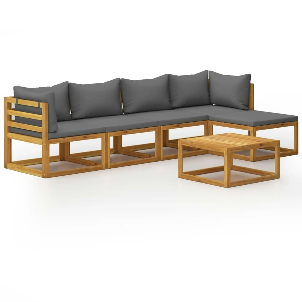 6 Piece Garden Lounge Set with Cushion Solid Acacia Wood 3057624