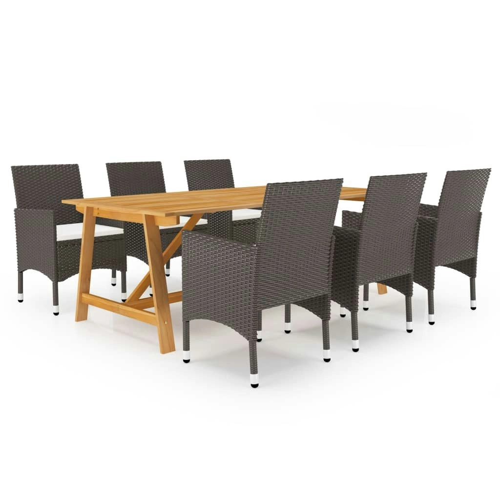 7 Piece Garden Dining Set Brown 3068795