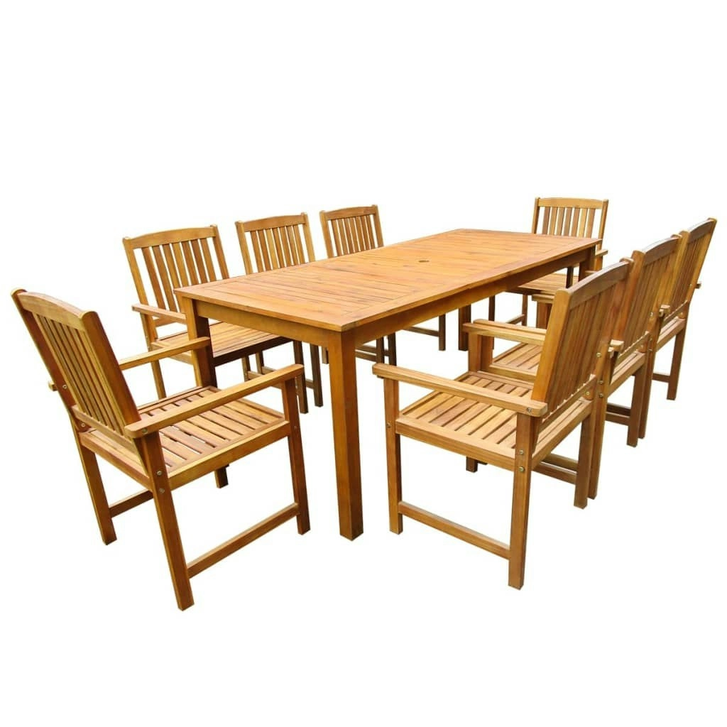 9 Piece Outdoor Dining Set Solid Acacia Wood 42625