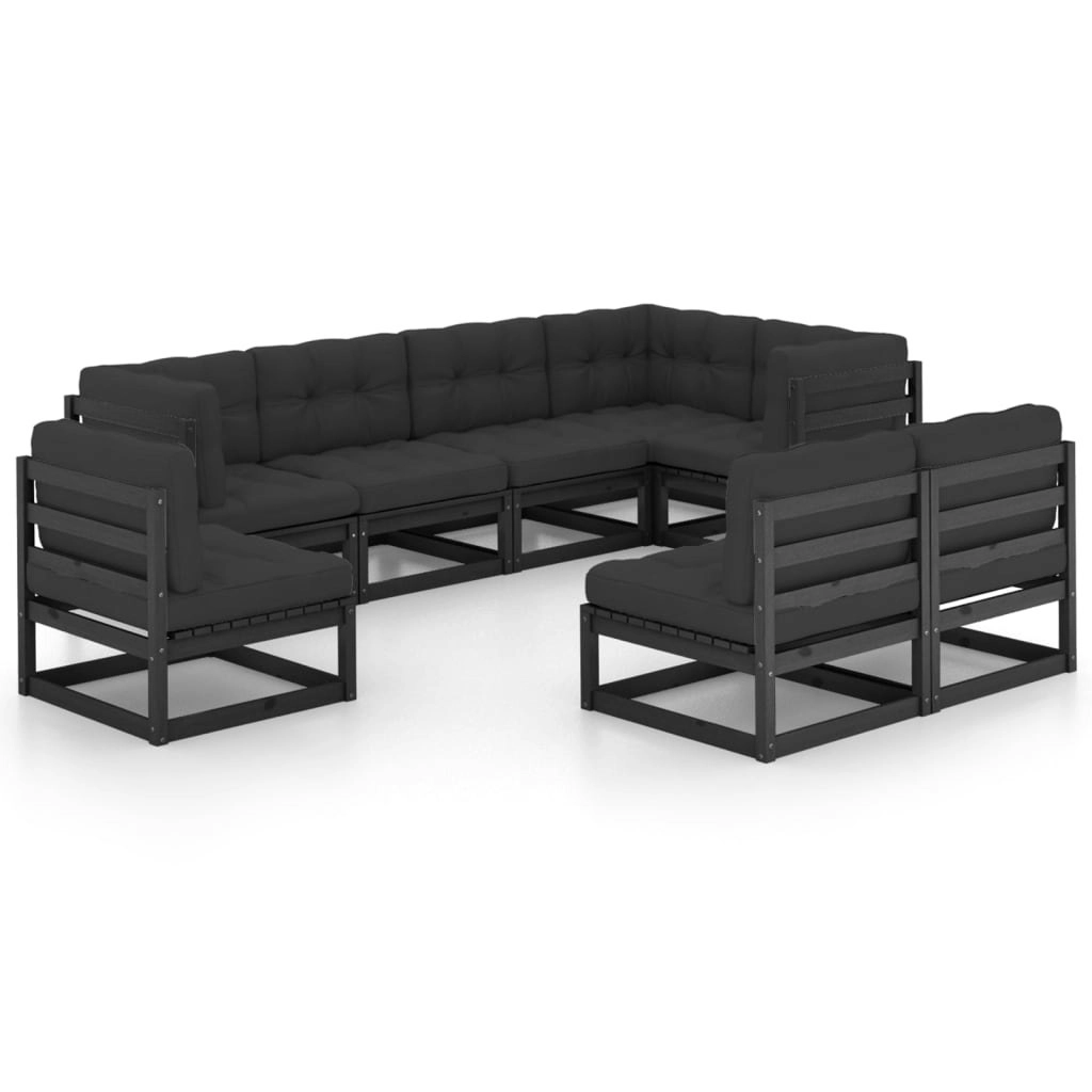 8 Piece Garden Lounge Set with Cushions Solid Pinewood 3076678