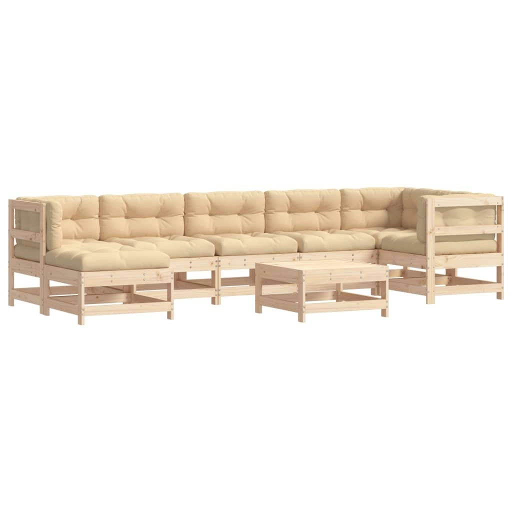 8 Piece Garden Lounge Set with Cushions Solid Wood 3185850