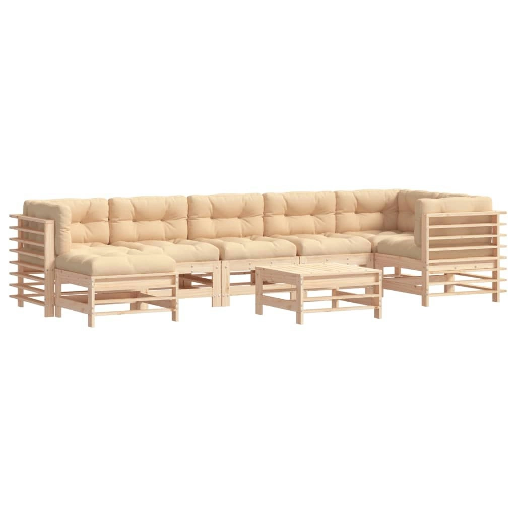 8 Piece Garden Lounge Set with Cushions Solid Wood 3185857