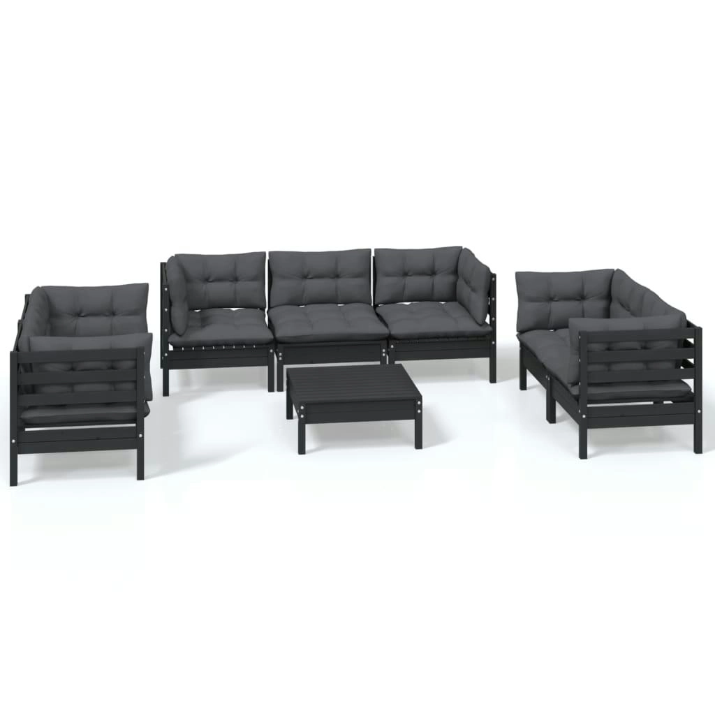 8 Piece Garden Lounge Set with Cushions Solid Pinewood 3096266