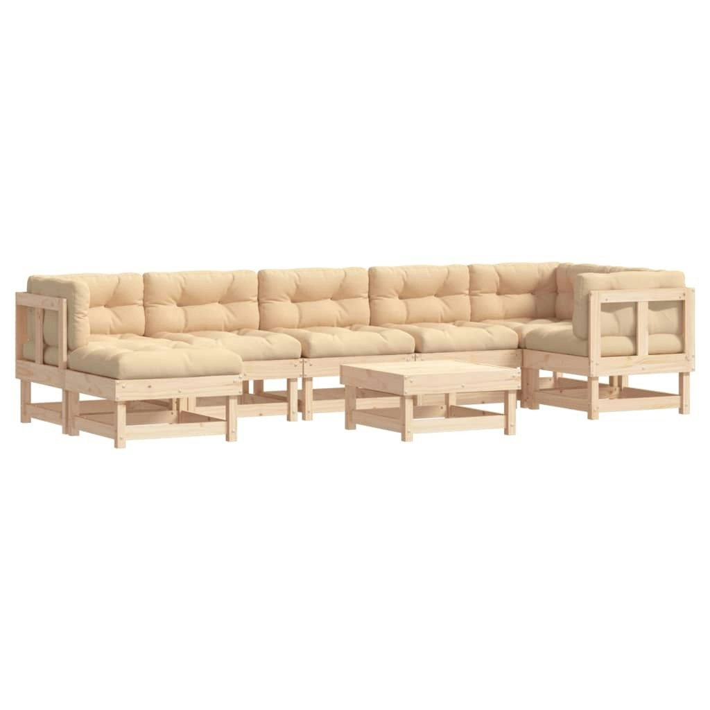 8 Piece Garden Lounge Set with Cushions Solid Wood 3185843