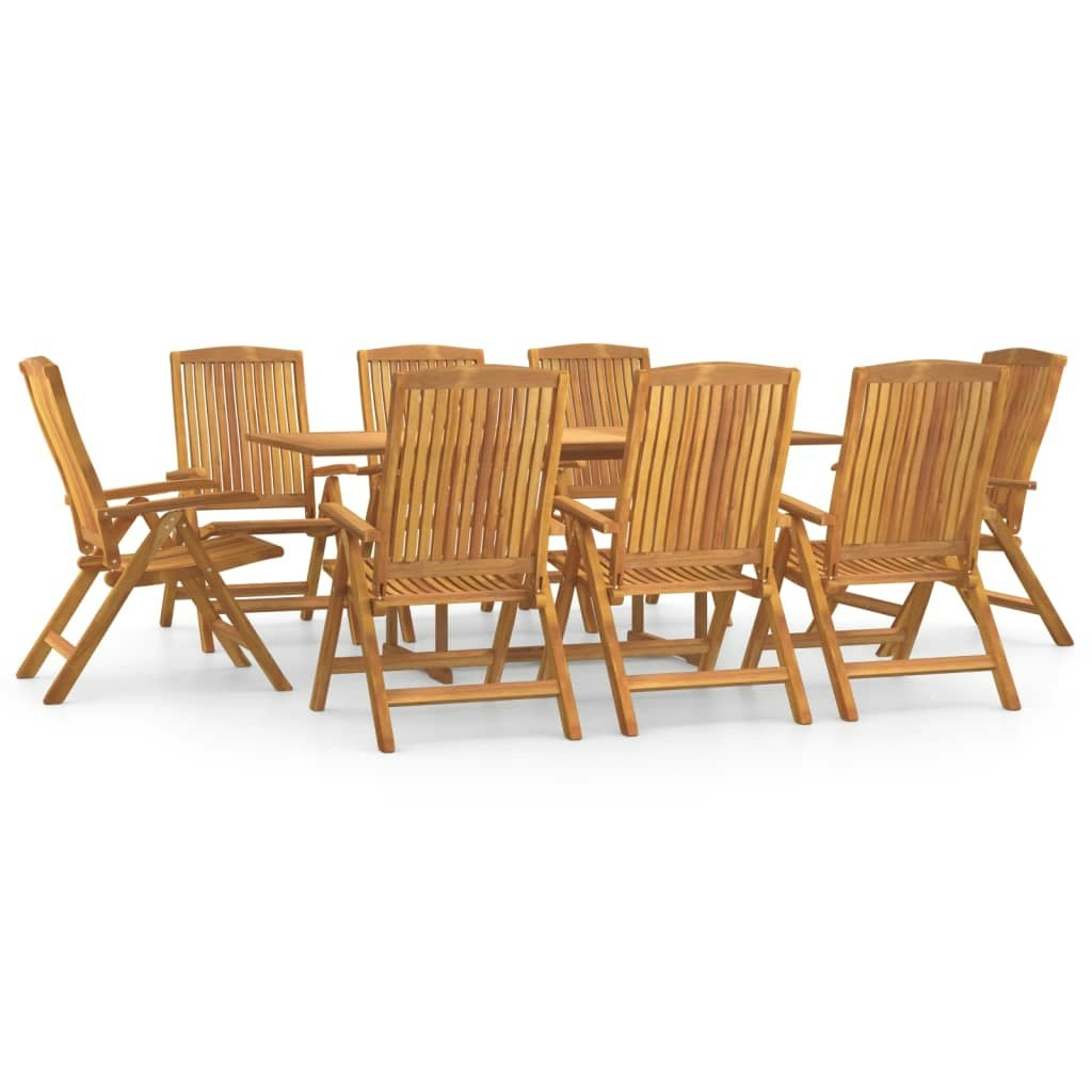 9 Piece Garden Dining Set Solid Wood Teak 3154922