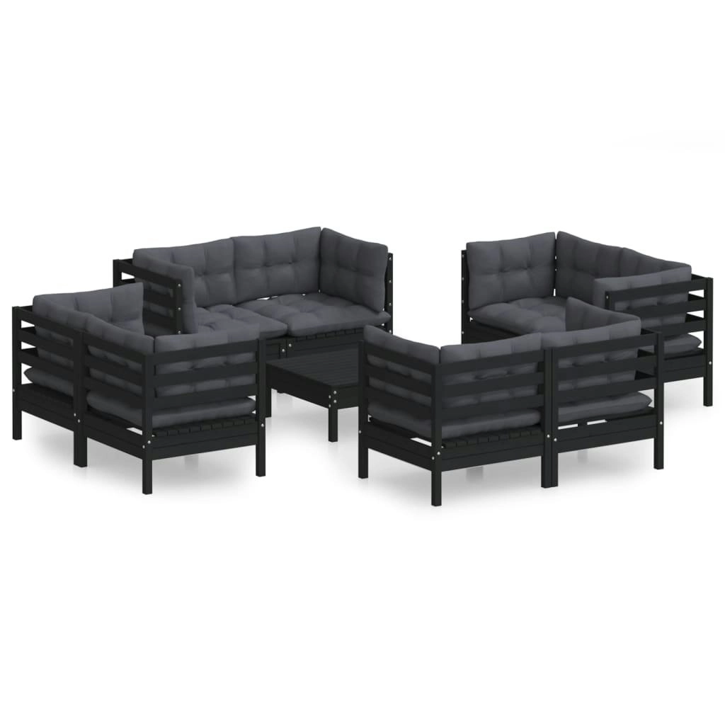 9 Piece Garden Lounge Set with Anthracite Cushions Pinewood 3096068