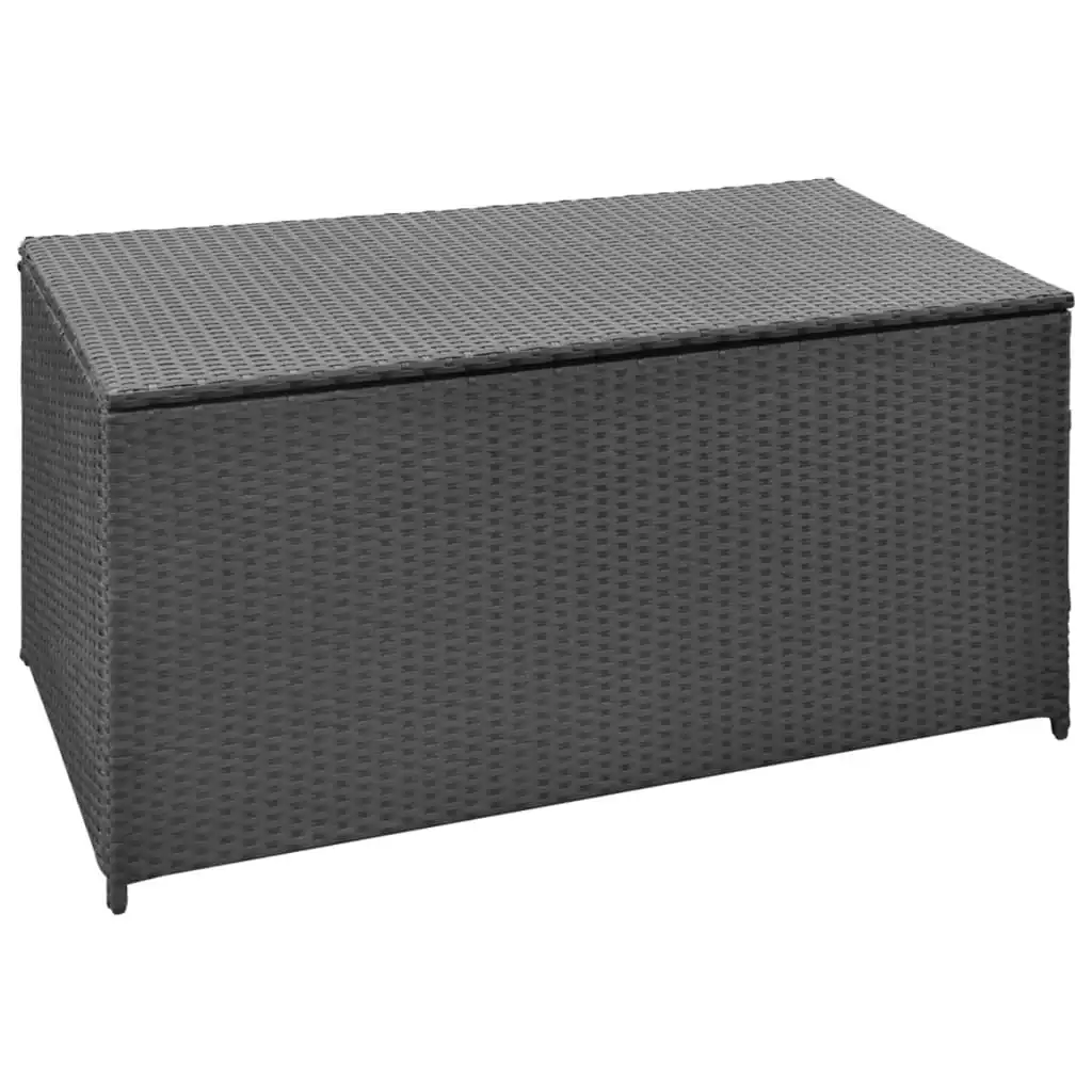 Garden Storage Box Black 120x50x60 cm Poly Rattan 42498