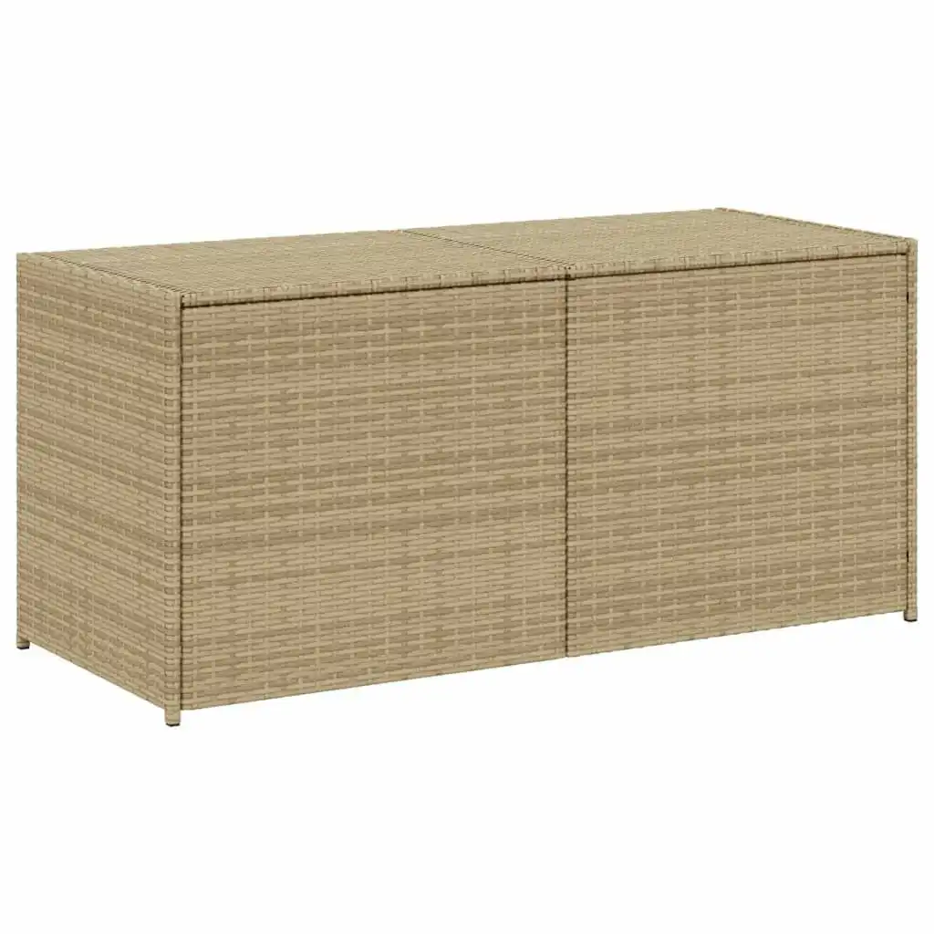 Garden Storage Box Mix Beige 283L Poly Rattan 365315