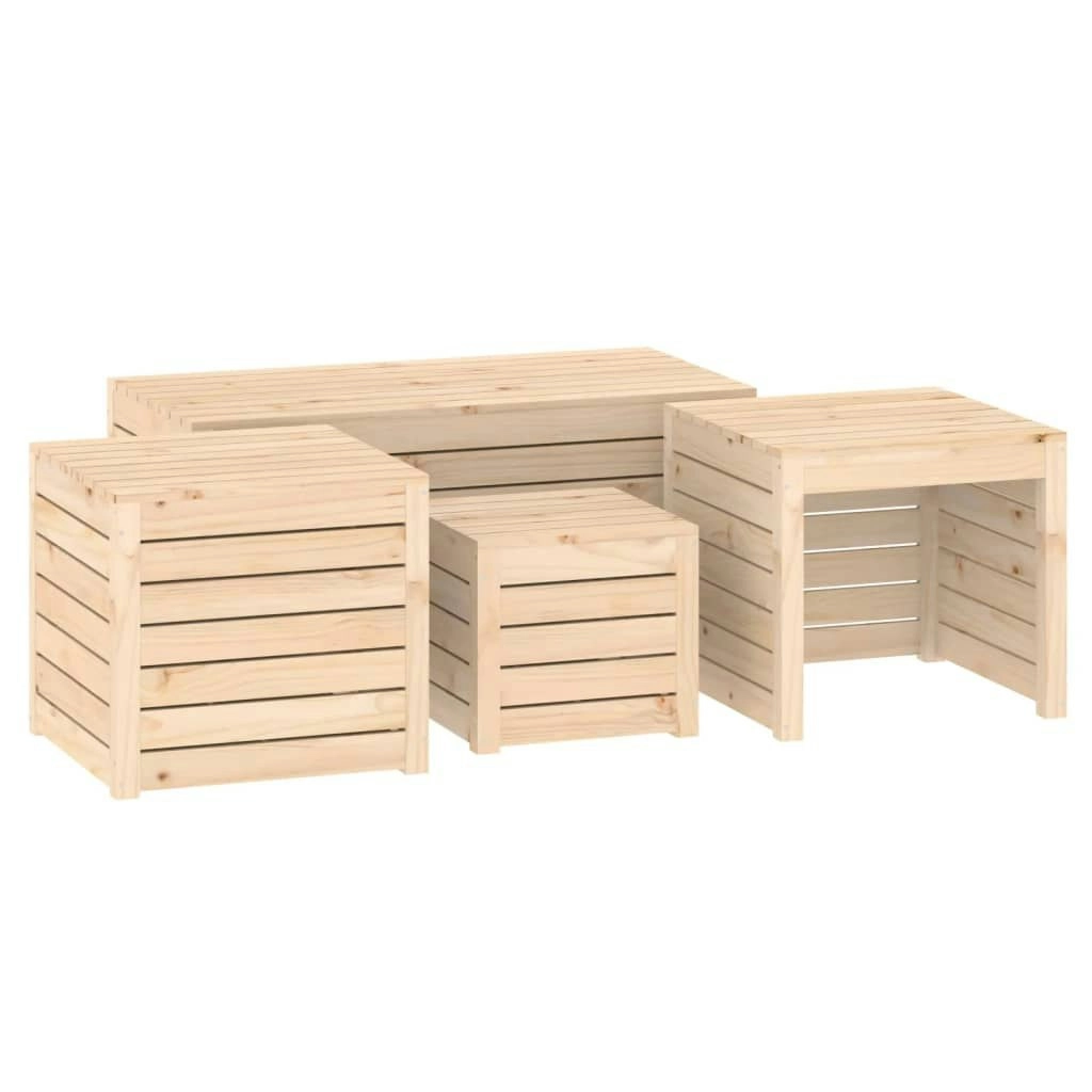 4 Piece Garden Box Set Solid Wood Pine 3154666