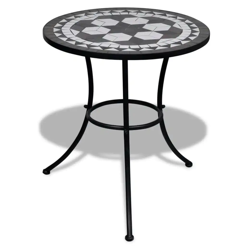 Bistro Table Black and White 60 cm Mosaic 41532