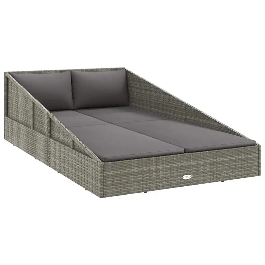 Garden Bed Grey 110x200 cm Poly Rattan 45777