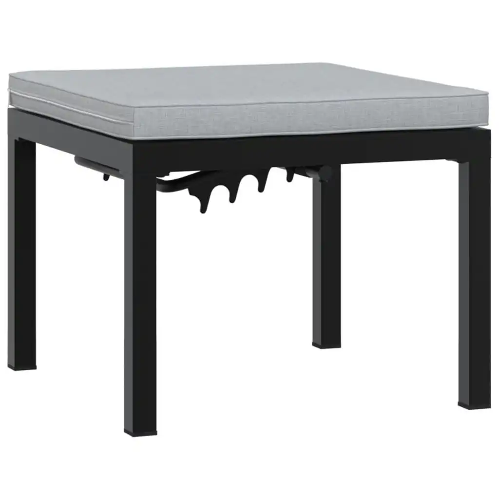 Garden Stool with Cushion Black Powder-coated Steel 4008567