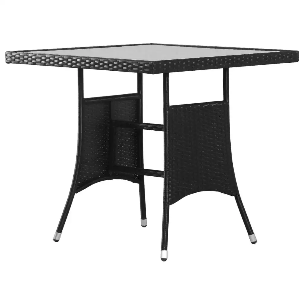 Garden Table Black 80x80x74 cm Poly Rattan 43930