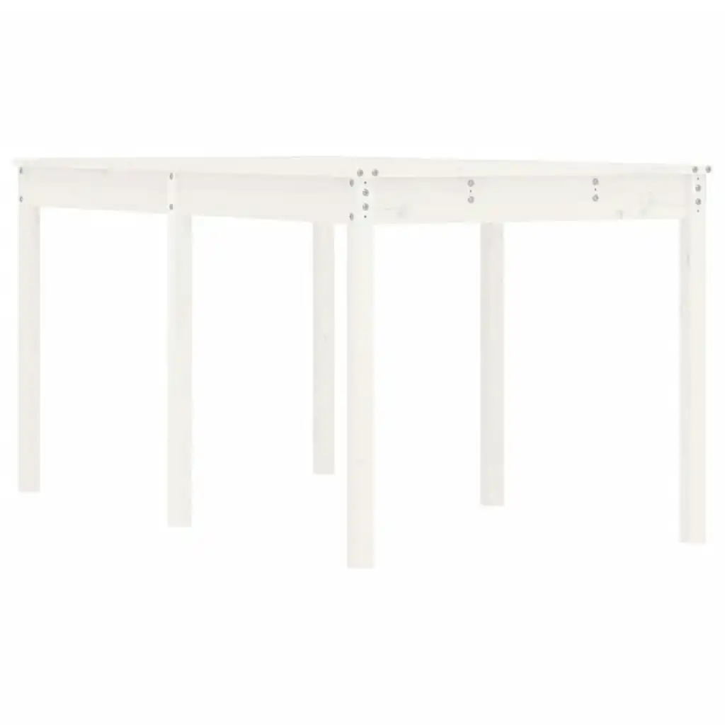 Garden Table White 159.5x82.5x76 cm Solid Wood Pine 823977