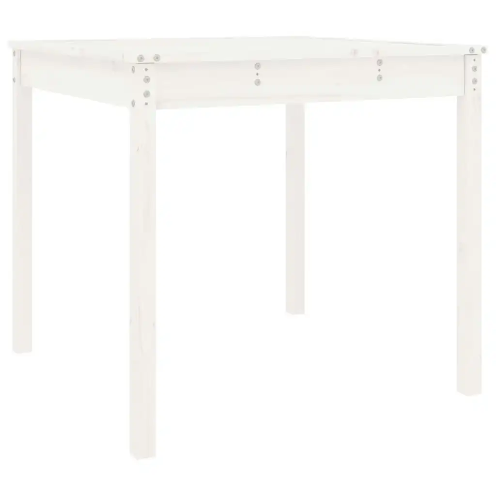 Garden Table White 82.5x82.5x76 cm Solid Wood Pine 823963