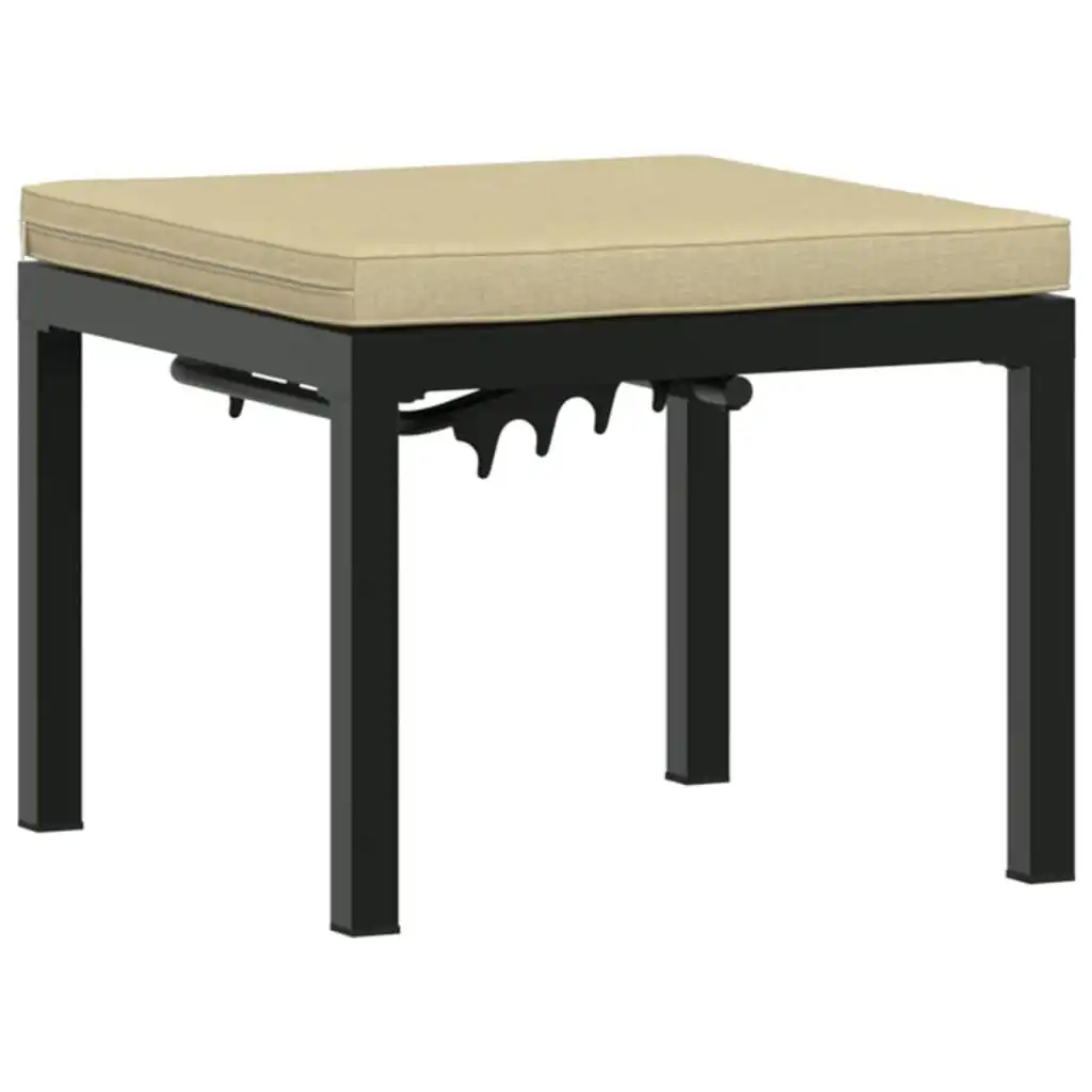 Garden Stool with Cushion Black Powder-coated Steel 4008564