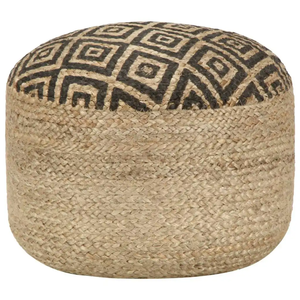 Handmade Pouffe Black 45x30 cm Jute 248086