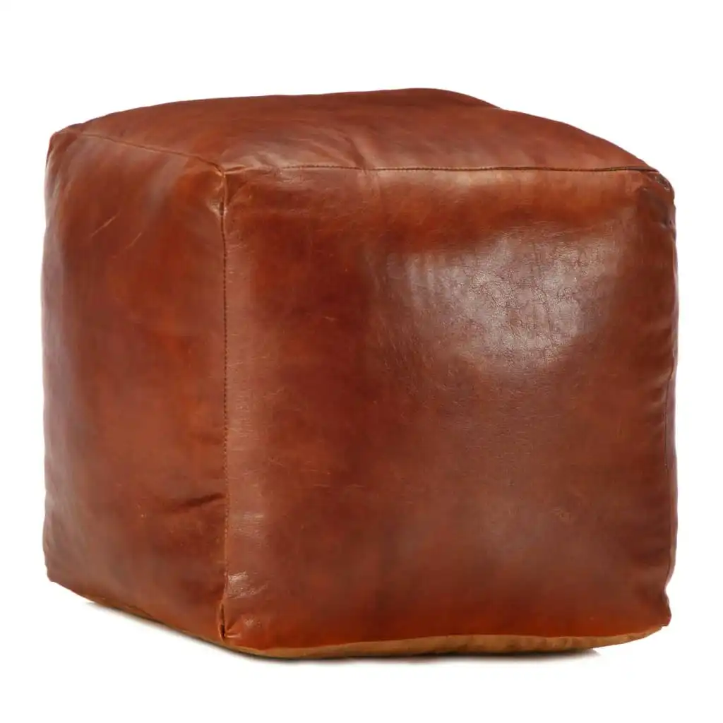 Pouffe Tan 40x40x40 cm Genuine Goat Leather 248126