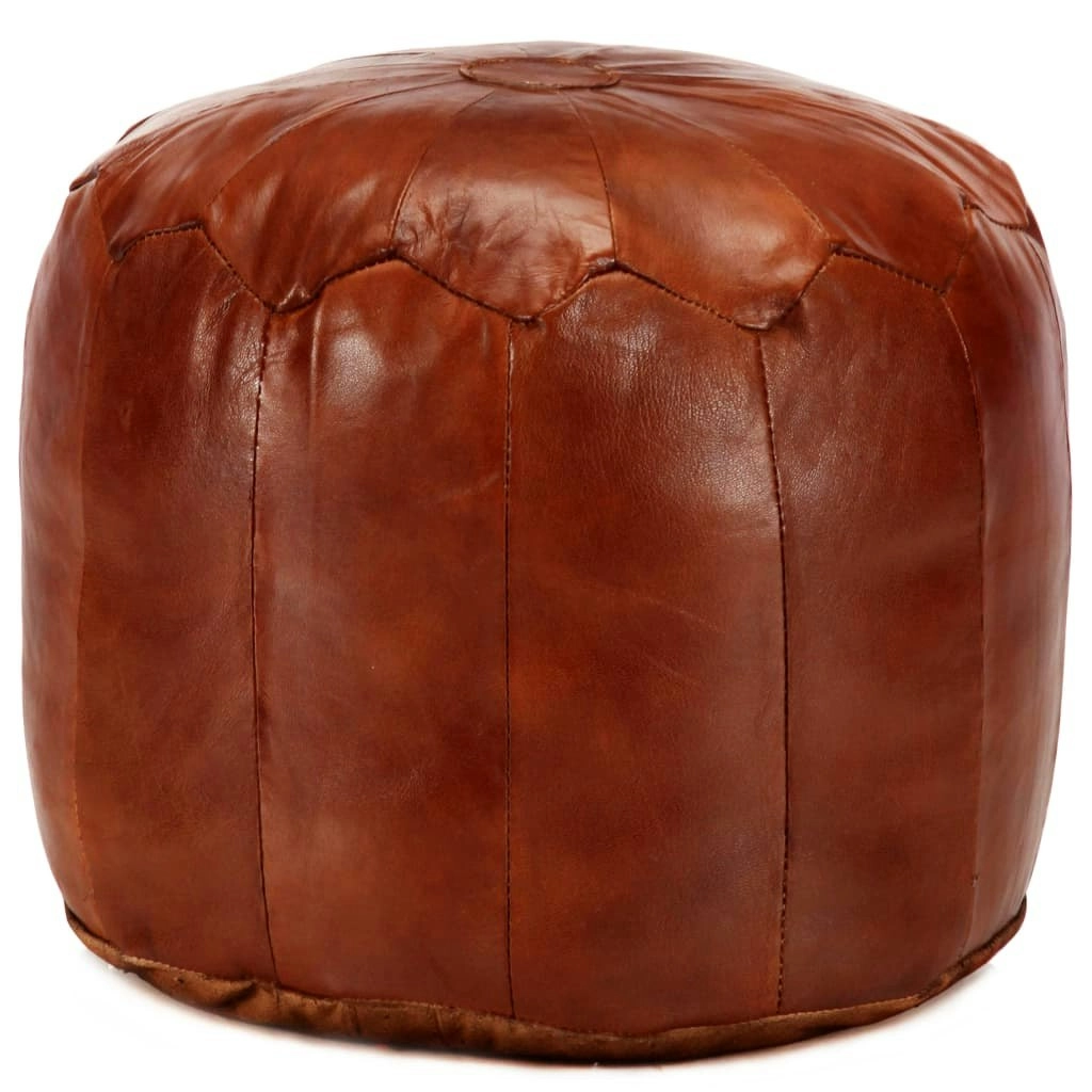 Pouffe Tan 40x35 cm Genuine Goat Leather 248129