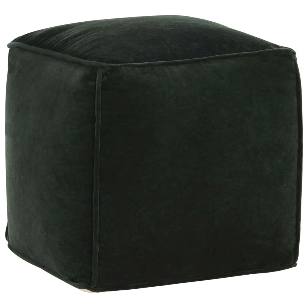 Pouffe Cotton Velvet 40x40x40 cm Forest Green 284028