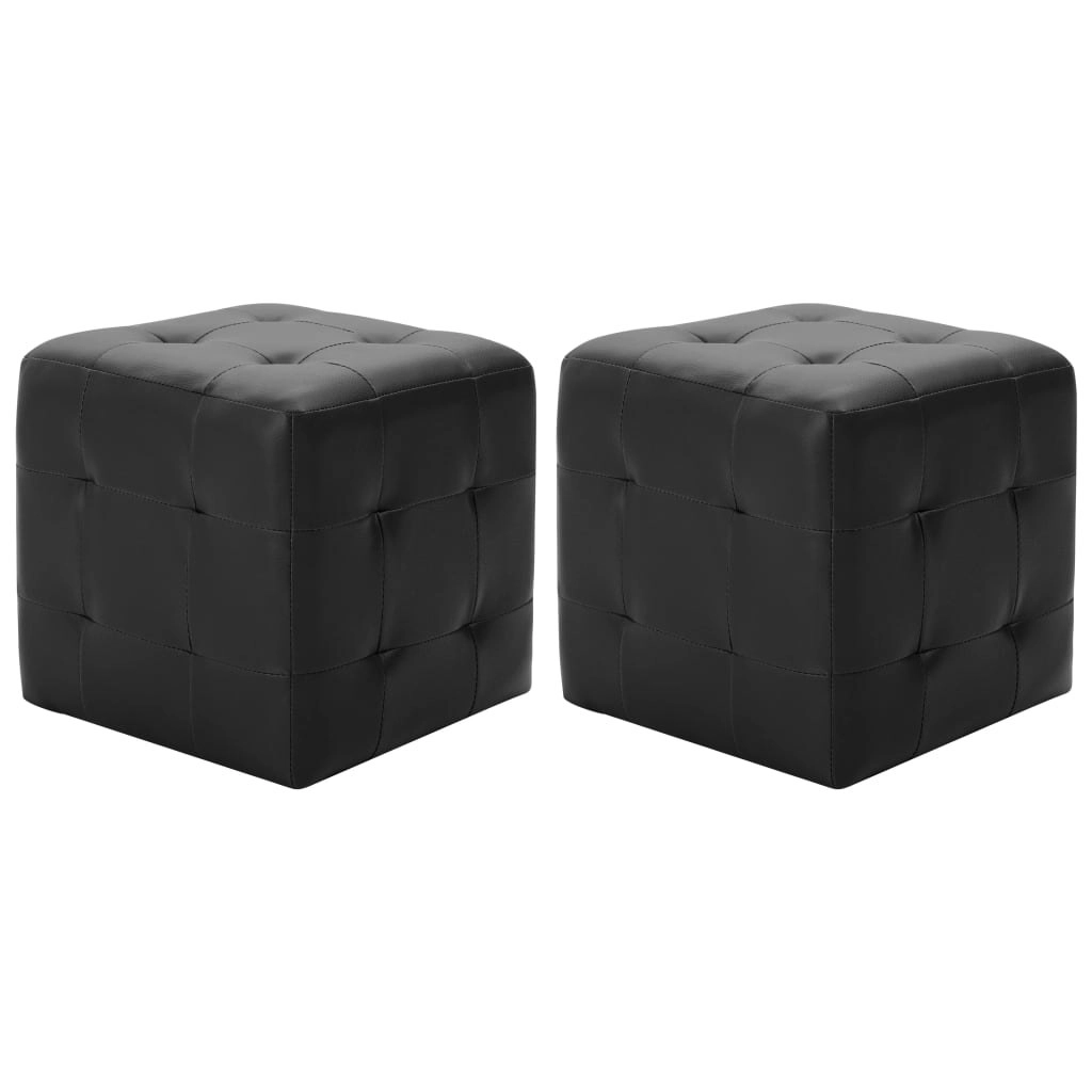 Pouffe 2 pcs Black 30x30x30 cm Faux Leather 278390