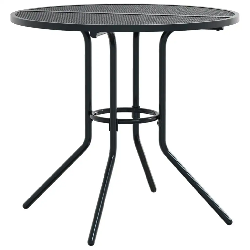 Patio Table Round Anthracite Ã˜80x72.5 cm Powder-coated Steel 4009263