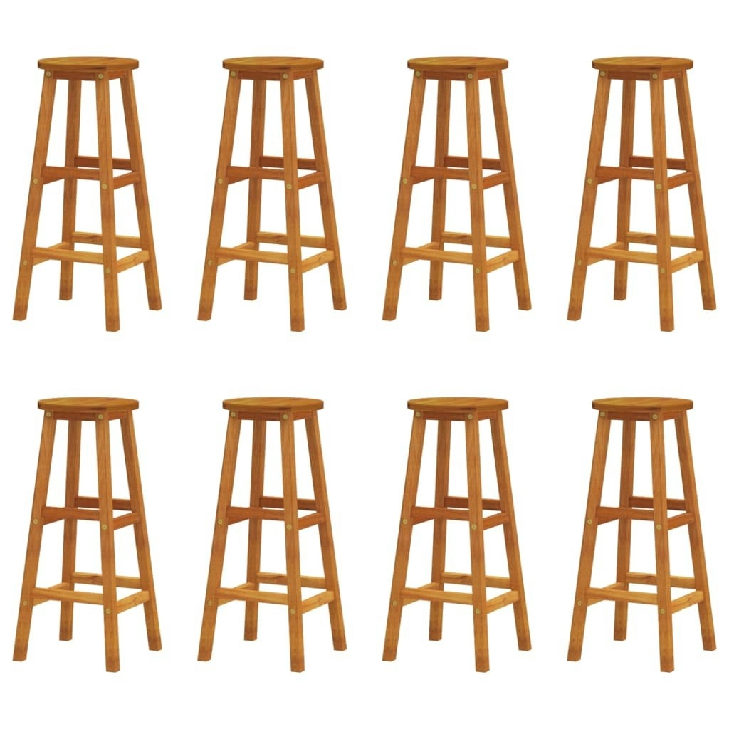 Bar Stools 8 pcs Solid Wood Acacia 3115986