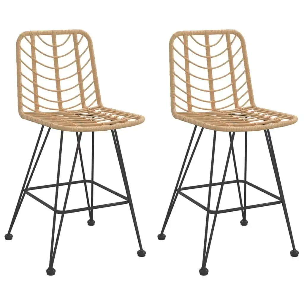 Bar Stools 2 pcs 45x56x103.5 cm PE Rattan and Steel 319430