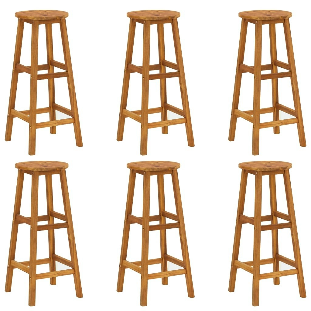 Bar Stools 6 pcs Solid Acacia Wood 310287