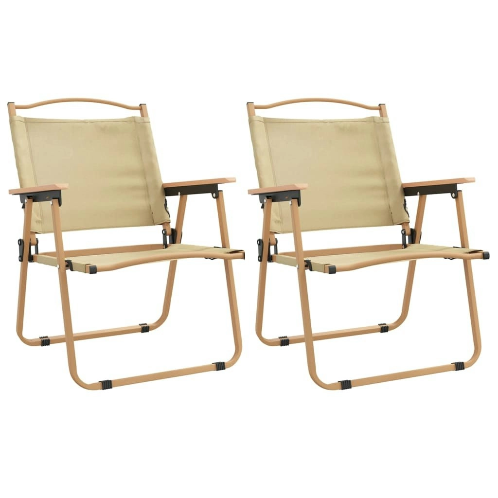 Camping Chairs 2 pcs Beige 54x55x78 cm Oxford Fabric 319484