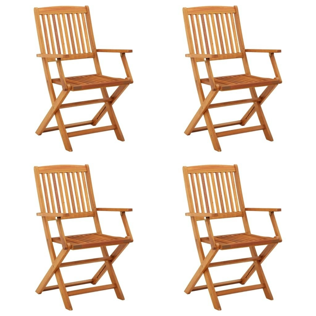 Folding Garden Chairs 4 pcs Solid Eucalyptus Wood 312450