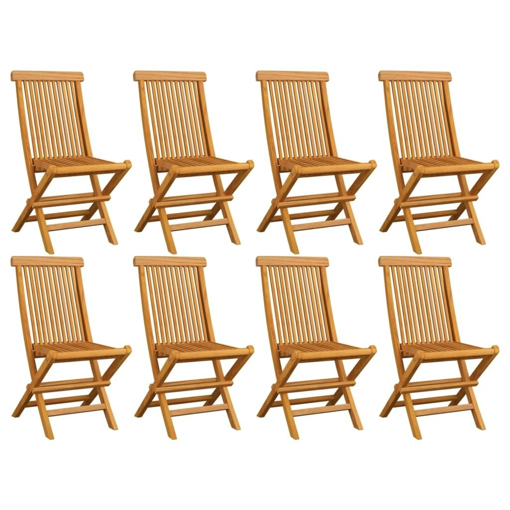 Folding Garden Chairs 8 pcs Solid Teak Wood 3072916