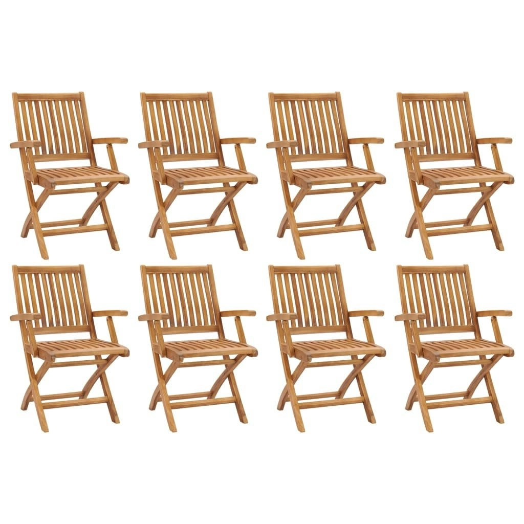 Folding Garden Chairs 8 pcs Solid Teak Wood 3072722