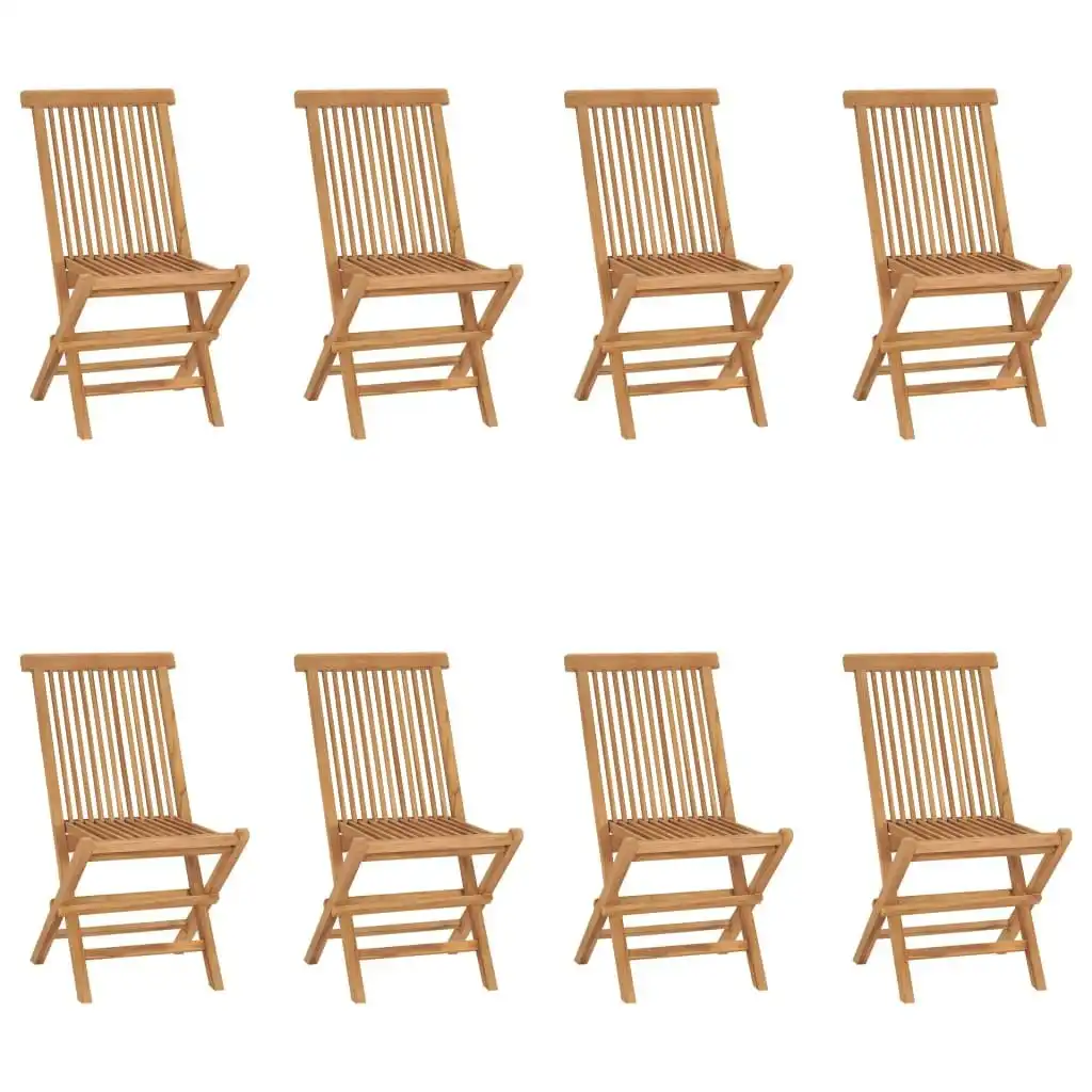 Folding Garden Chairs 8 pcs Solid Wood Teak 3096592