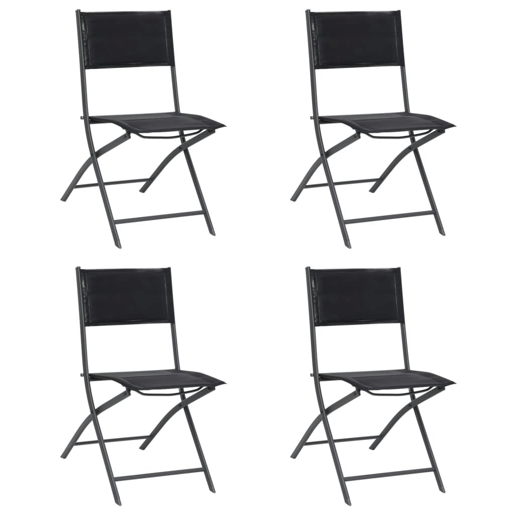 Folding Outdoor Chairs 4 pcs Steel and Textilene 313083