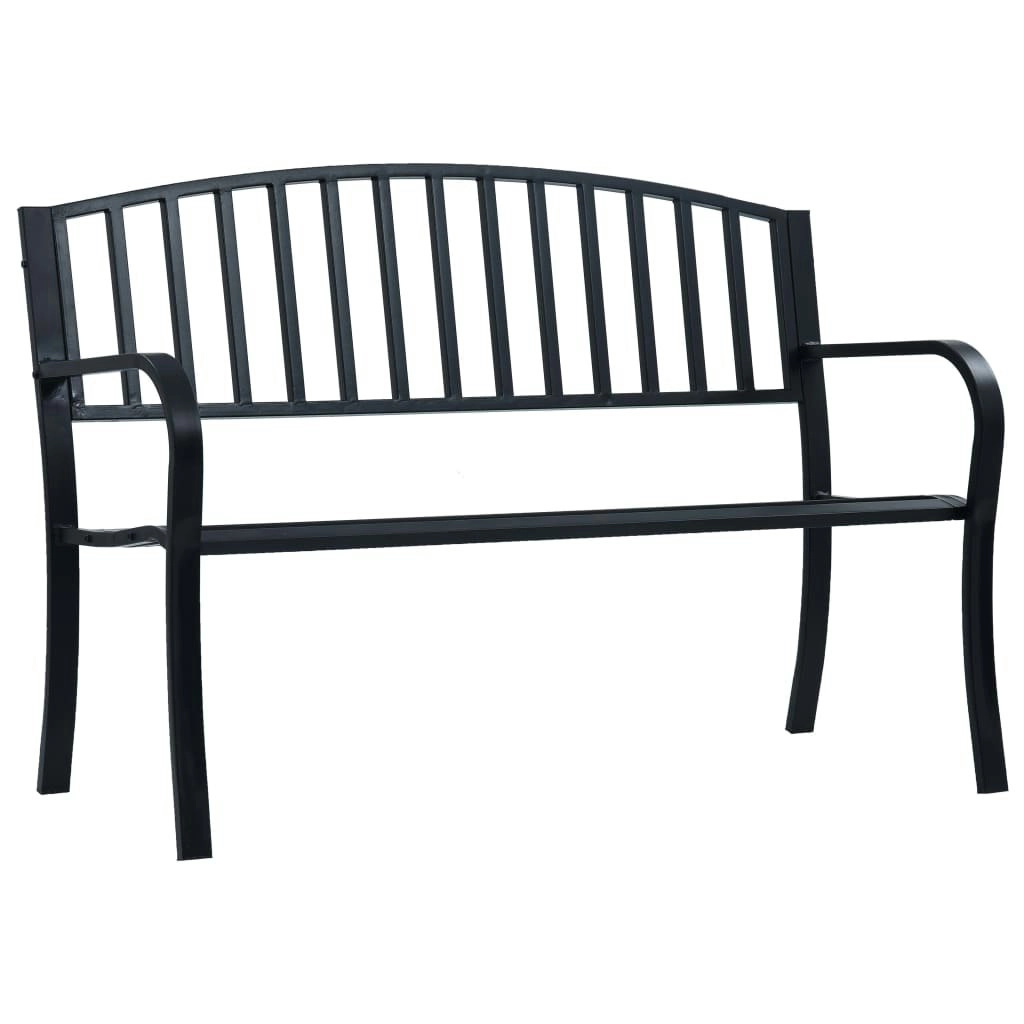 Garden Bench 125 cm Black Steel 47941