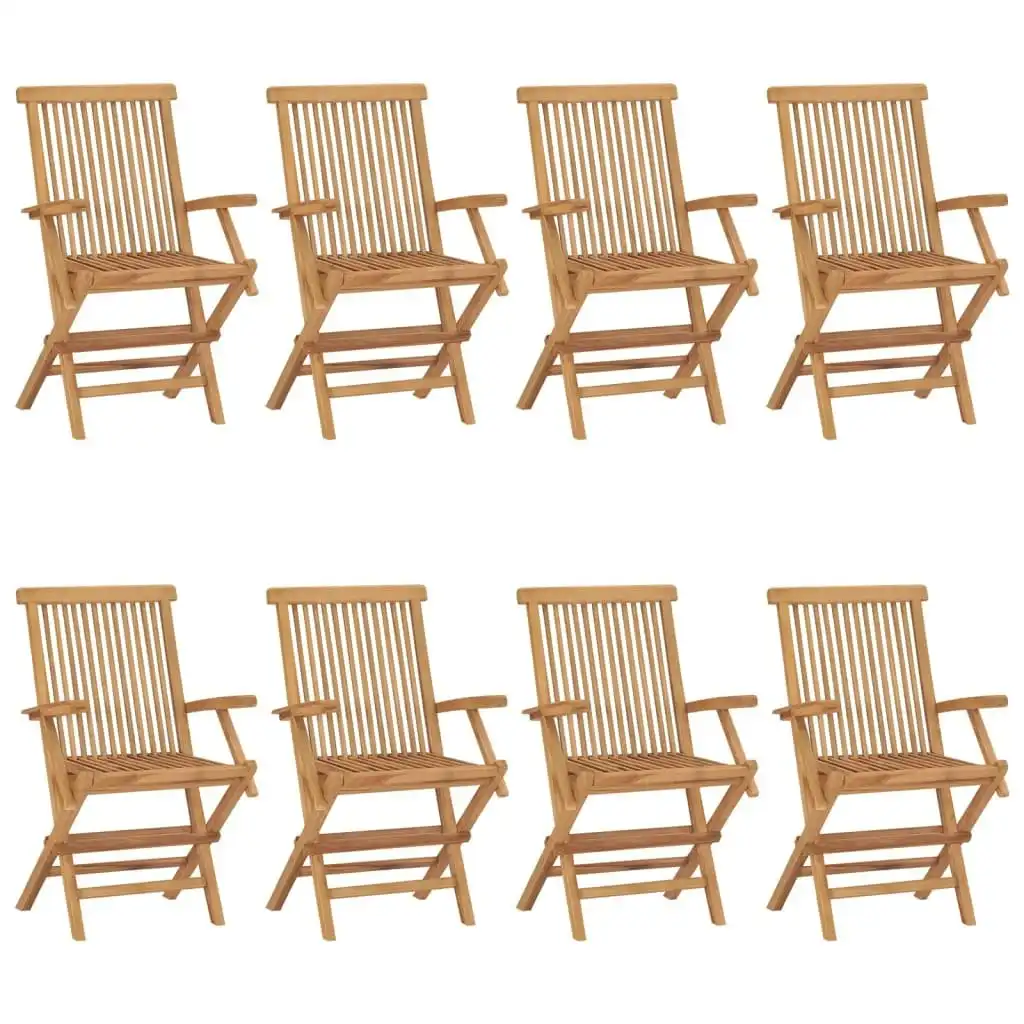 Garden Chairs 8 pcs Solid Teak Wood 3072888