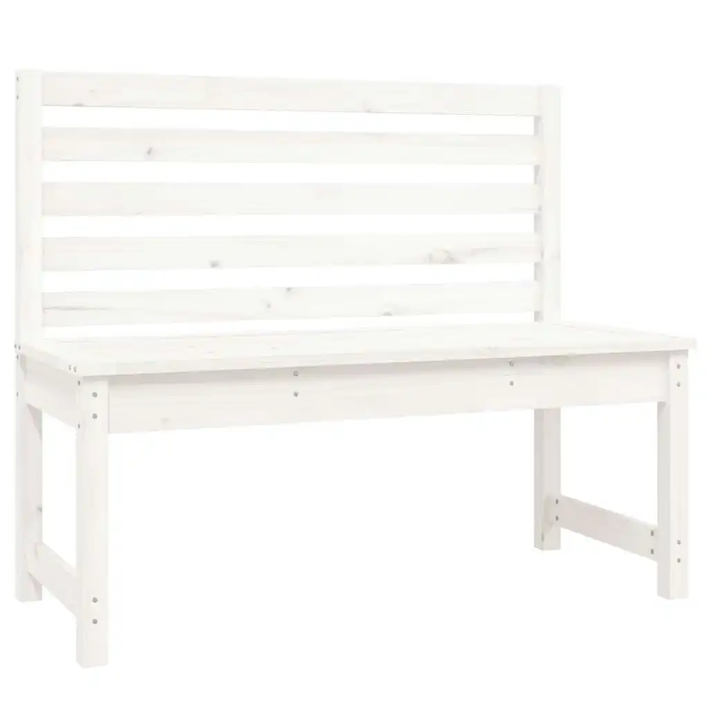 Garden Bench White 109 cm Solid Wood Pine 824033