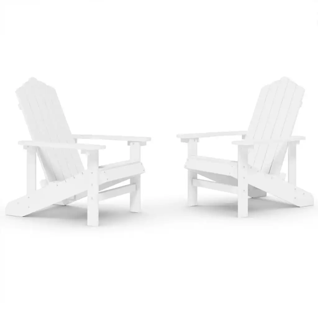 Garden Adirondack Chairs 2 pcs HDPE White 3095692