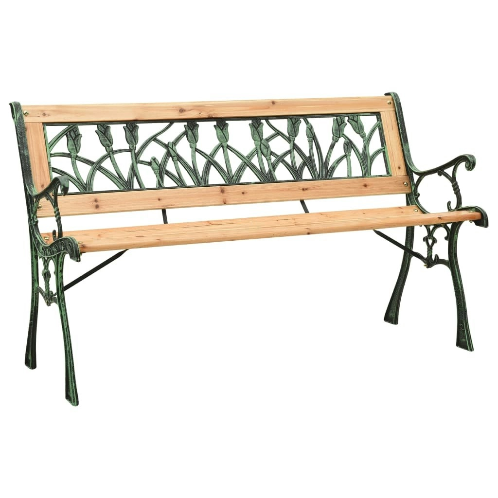 Garden Bench 122 cm Cast Iron and Solid Firwood 312031