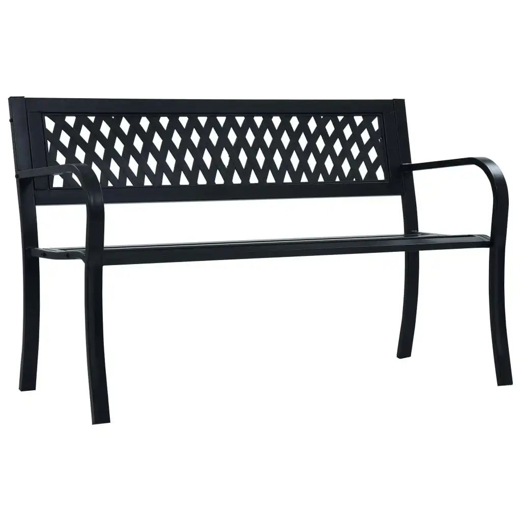 Garden Bench Black 120 cm Steel 319582