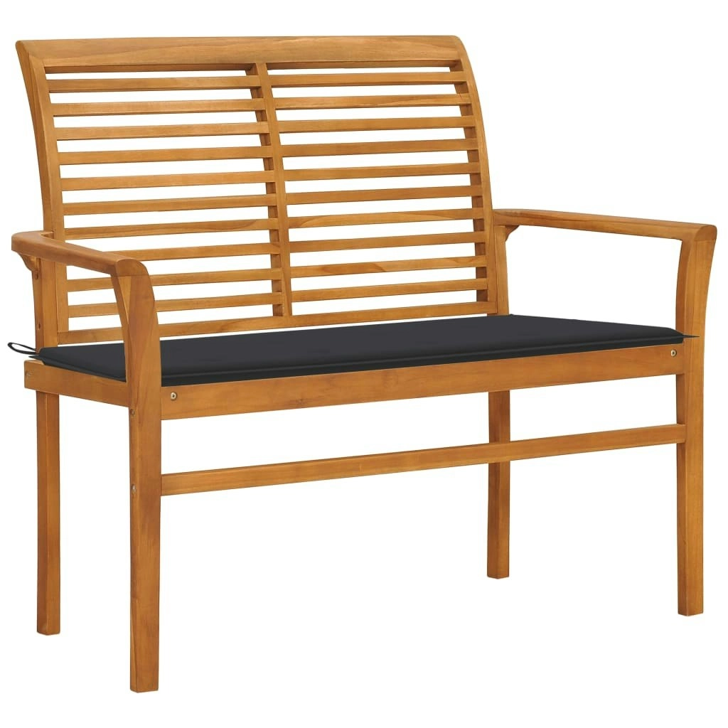 Garden Bench with Anthracite Cushion 112 cm Solid Teak Wood 3062649