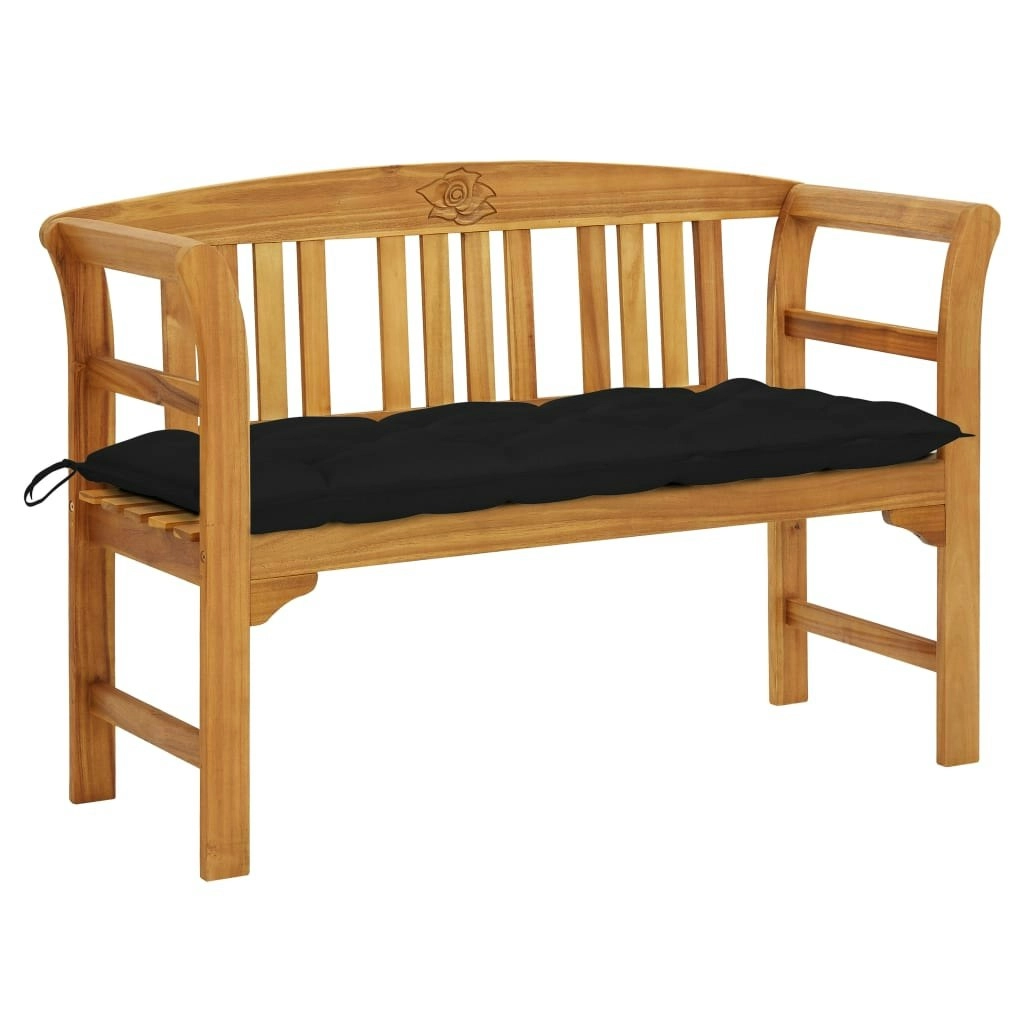 Garden Bench with Cushion 120 cm Solid Acacia Wood 3064315