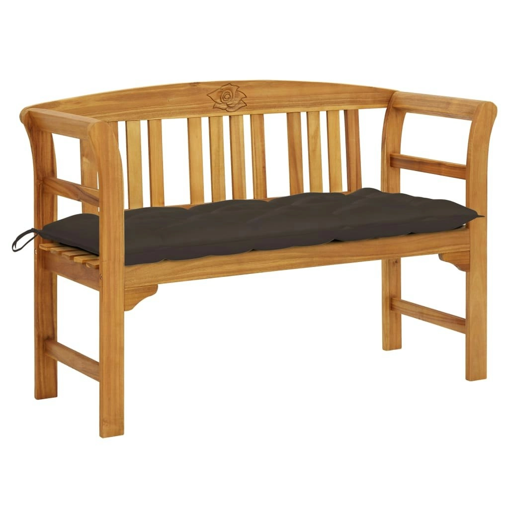 Garden Bench with Cushion 120 cm Solid Acacia Wood 3064316