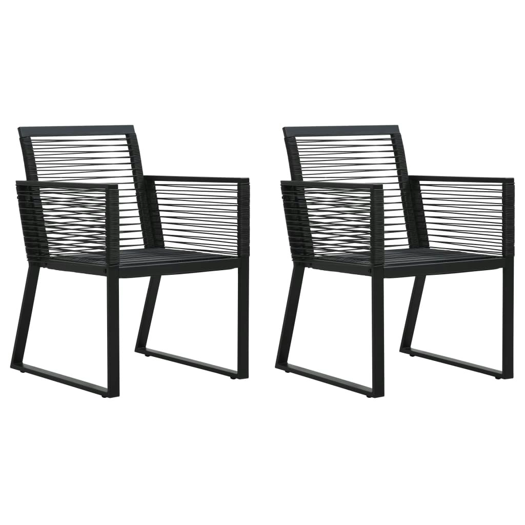 Garden Chairs 2 pcs Black PVC Rattan 48572