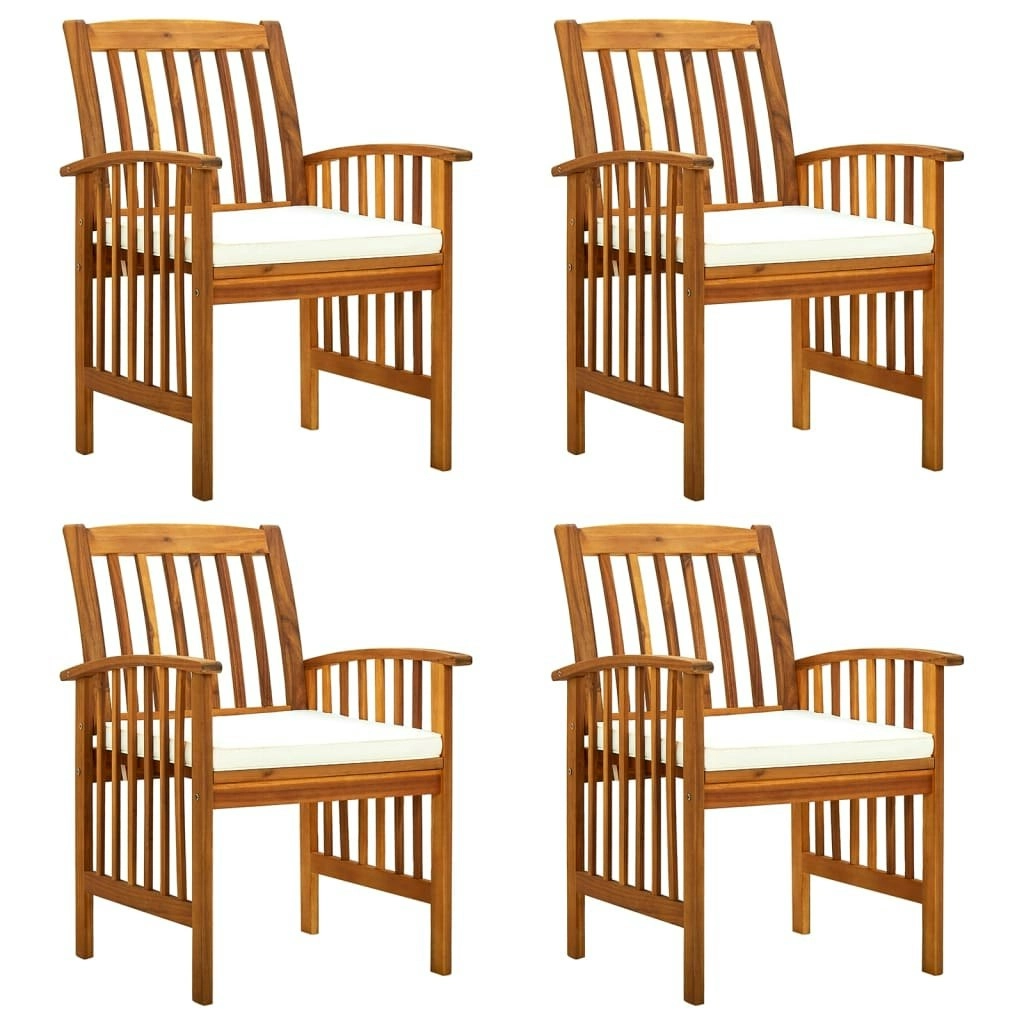 Garden Dining Chairs 4 pcs with Cushions Solid Wood Acacia 3120444